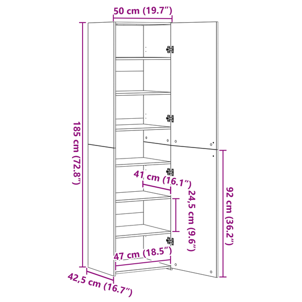 Highboard 2er-Set Artisan Eiche