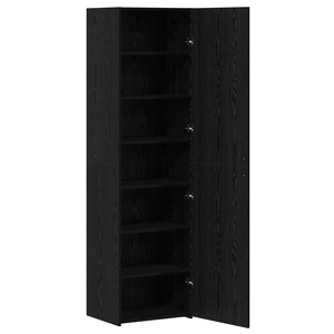 Highboard Schwarz Eichenoptik, 2er-Set