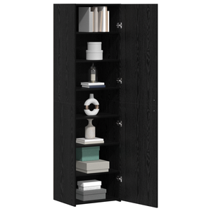 Highboard Schwarz Eichenoptik, 2er-Set