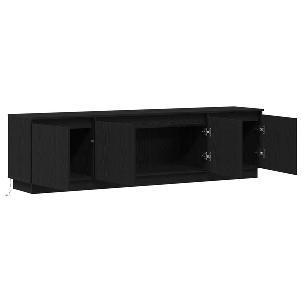 TV-Schrank Schwarz Eichen-Optik 180 cm