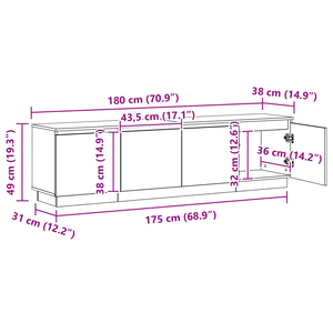 TV-Schrank Geräucherte Eiche 180 cm