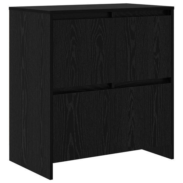 Schwarzes Sideboard mit Eichen-Optik, 3-teilig