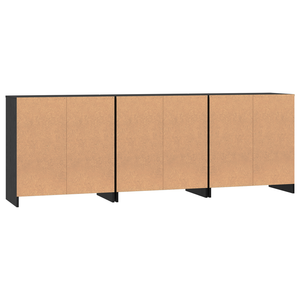 Schwarzes Sideboard mit Eichen-Optik, 3-teilig