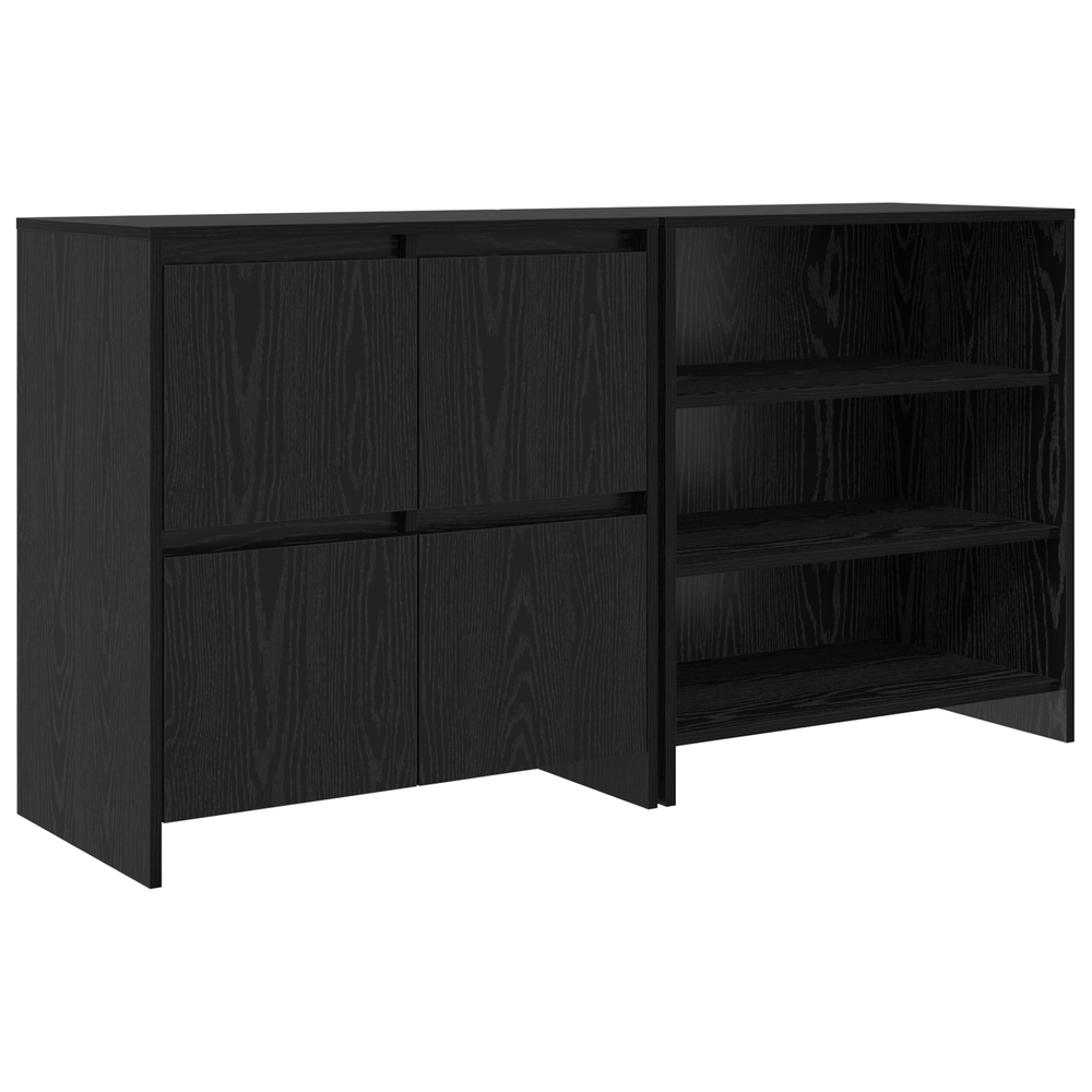 vidaXL Sideboard 2 pcs Black Oak Look 70 x 41 x 75 cm