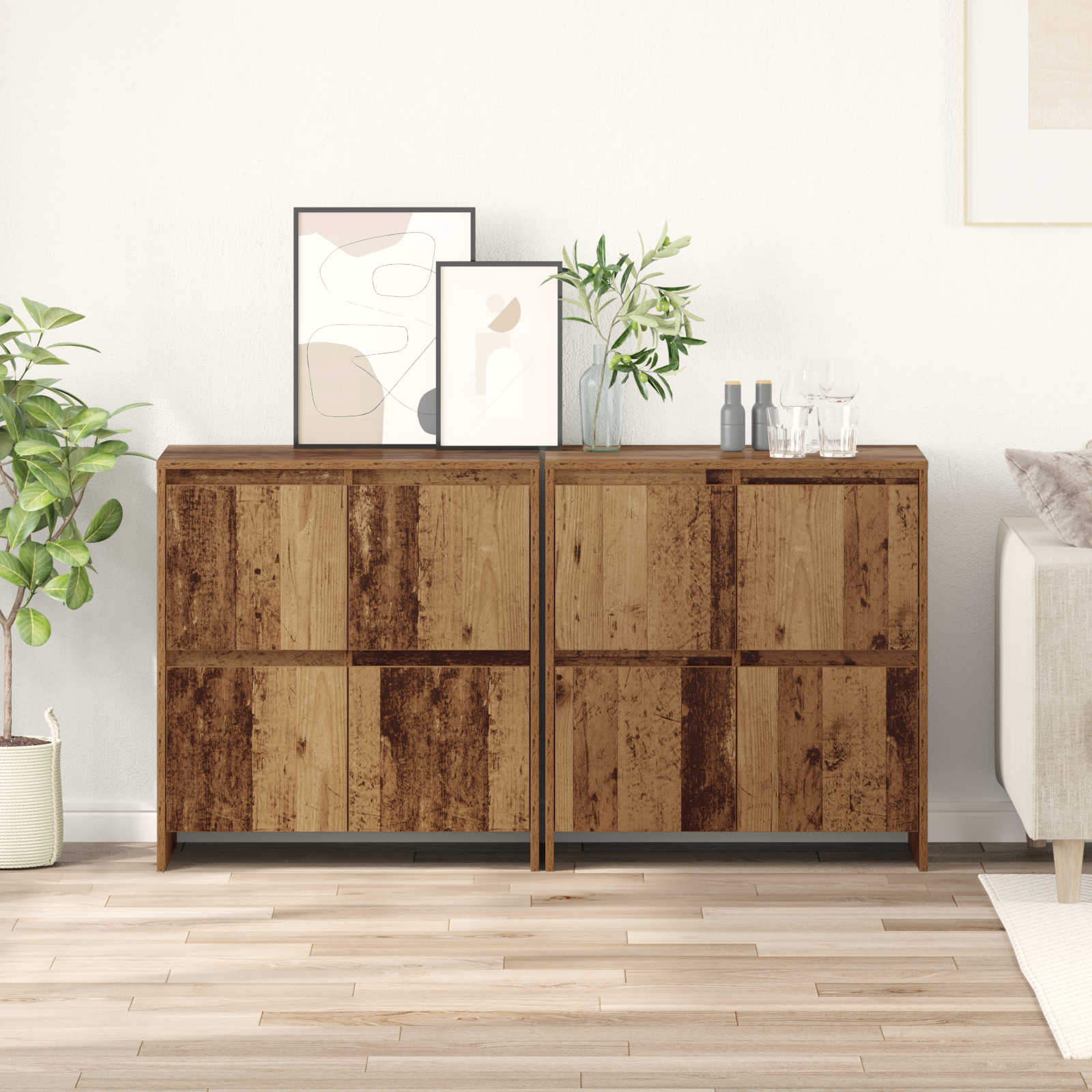 Sideboards 2er Set Altholz 70 cm