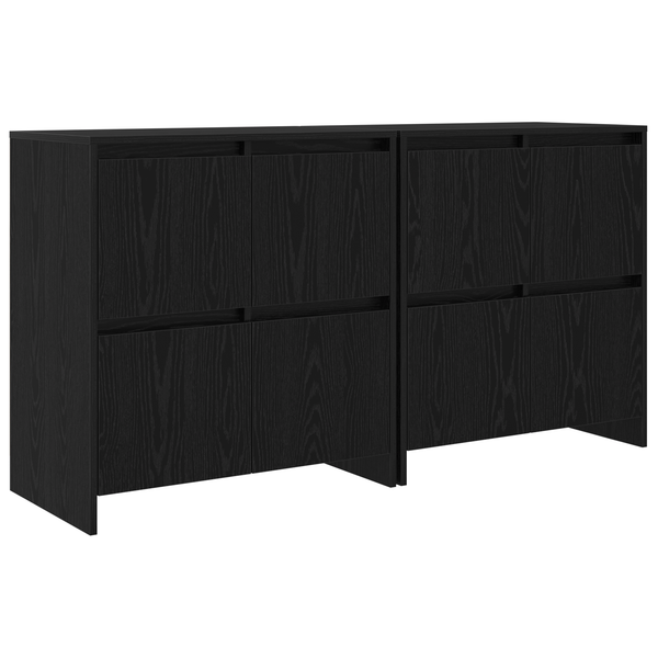 Sideboards 2er Set Schwarz Eichenoptik 70 cm