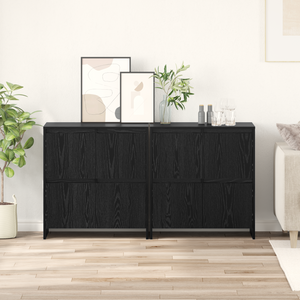 Sideboards 2er Set Schwarz Eichenoptik 70 cm