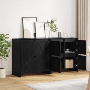 Sideboards 2er Set Schwarz Eichenoptik 70 cm