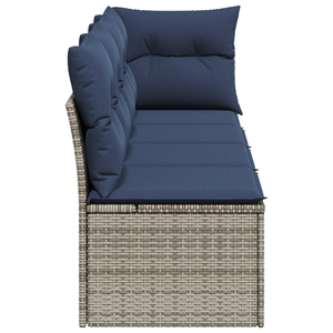 Graues 4-Sitzer Gartensofa mit Kissen