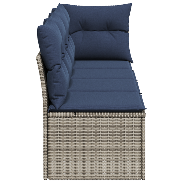 Graues 4-Sitzer Gartensofa mit Kissen