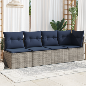 Graues 4-Sitzer Gartensofa mit Kissen