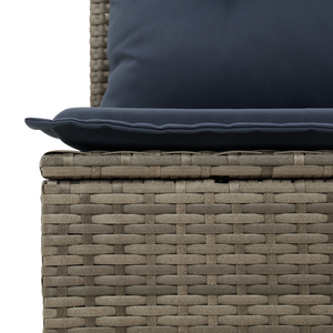 Gartensessel Grau Poly Rattan mit Kissen