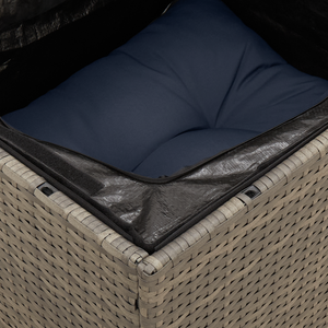 Gartensofa 2-Sitzer mit Kissen Grau Poly Rattan