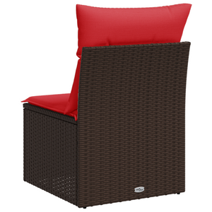 Braunes Gartensofa ohne Armlehnen mit Kissen
