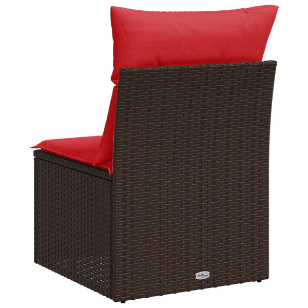 Braunes Gartensofa ohne Armlehnen mit Kissen