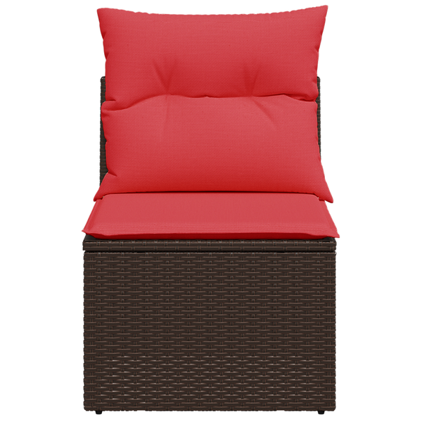 Braunes Gartensofa ohne Armlehnen mit Kissen