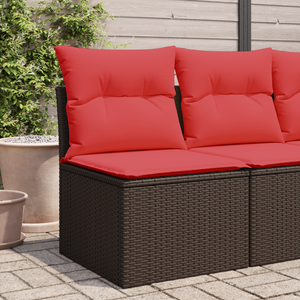 Braunes Gartensofa ohne Armlehnen mit Kissen