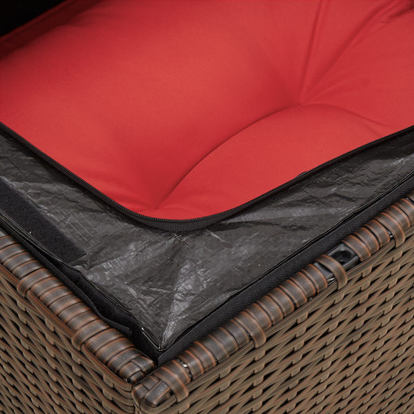 Garten Ecksofa Braun Poly Rattan mit Kissen