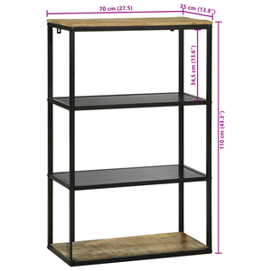 Massivholz Bücherregal Mango 70x35x110cm