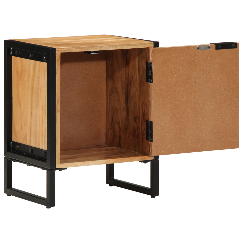 vidaXL Bedside Cabinet Brown 40 x 30 x 50 cm Solid Acacia Wood and Metal