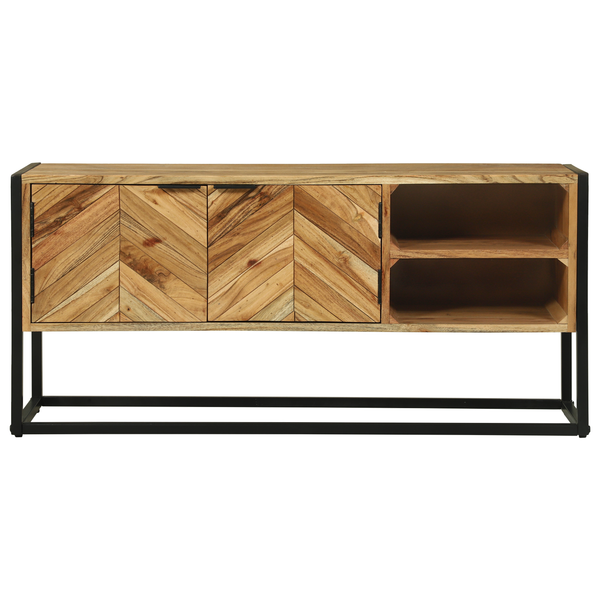 TV-Schrank Braun Akazie Massivholz 110 cm