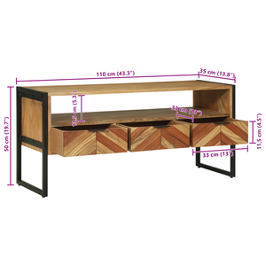 TV-Schrank Akazie Massivholz Braun 100 cm