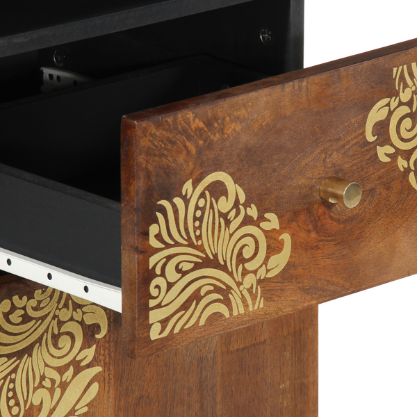 Honigbrauner Badezimmerschrank Mango Massivholz