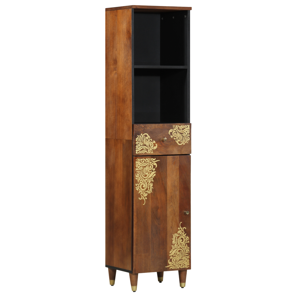 Honigbrauner Badezimmerschrank Mango Massivholz