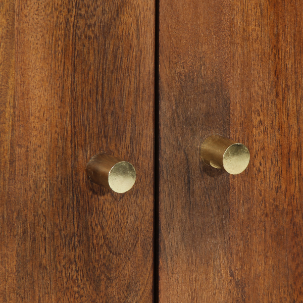 Highboard mit Regal Mango Massivholz Braun 60x33x100 cm