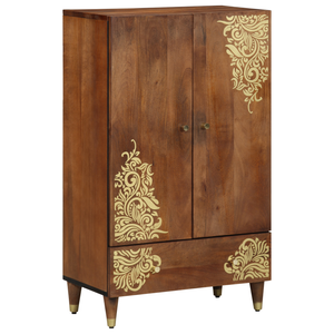 Highboard mit Regal Mango Massivholz Braun 60x33x100 cm