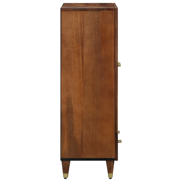 Highboard mit Regal Mango Massivholz Braun 60x33x100 cm