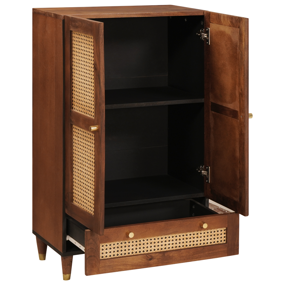 Mango Massivholz Hochschrank Braun