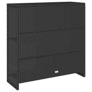Schwarzer Rattan Aufbewahrungsschrank mit Regal