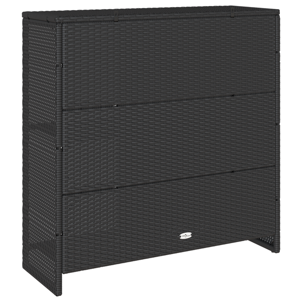 Schwarzer Rattan Aufbewahrungsschrank mit Regal