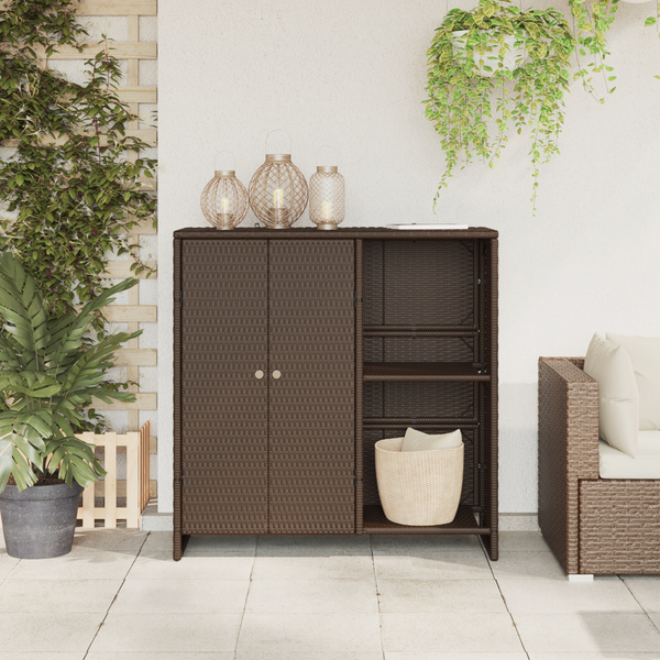 vidaXL Meuble de rangement avec étagère Marron 100 x 36 x 102 cm Rotin