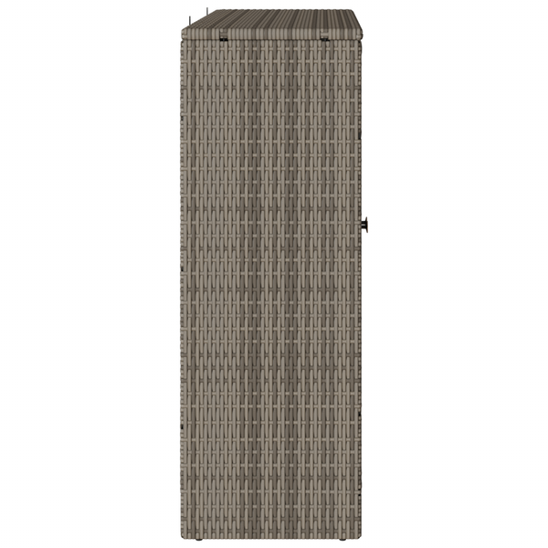 Grauer Rattanschrank mit Regal
