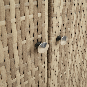 Beiger Rattan Aufbewahrungsschrank mit Regal