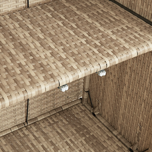 Beiger Rattan Aufbewahrungsschrank mit Regal