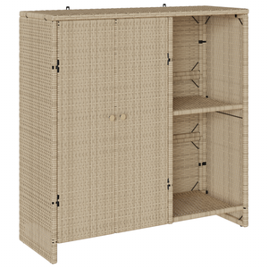 Beiger Rattan Aufbewahrungsschrank mit Regal