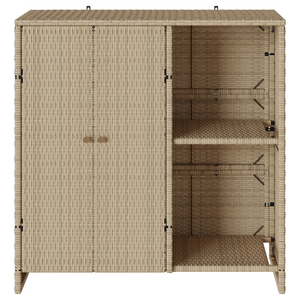 Beiger Rattan Aufbewahrungsschrank mit Regal