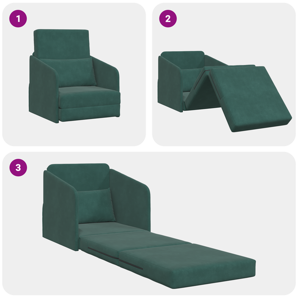 Dunkelgrünes Samt Schlafsofa