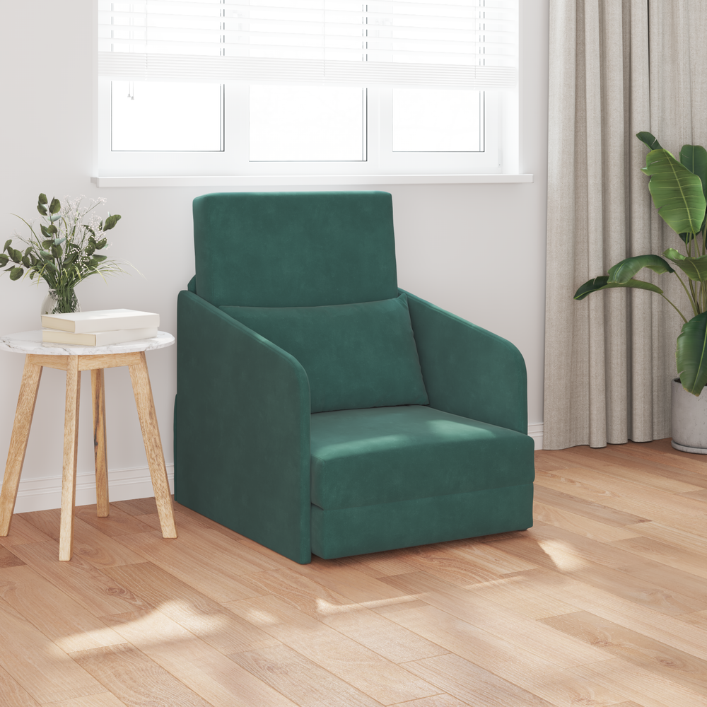 Dunkelgrünes Samt Schlafsofa