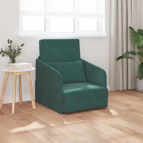 Dunkelgrünes Samt Schlafsofa