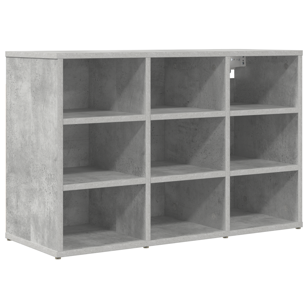 Betongrauer Schuhschrank aus Holz