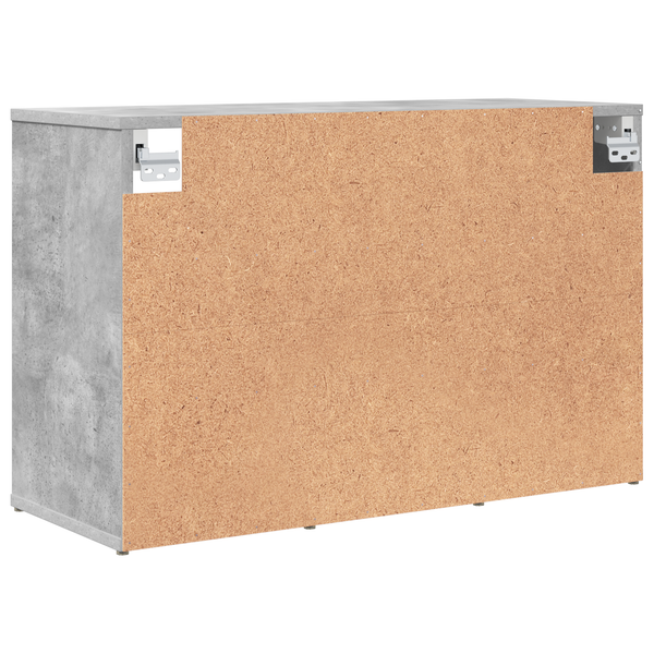 Betongrauer Schuhschrank aus Holz