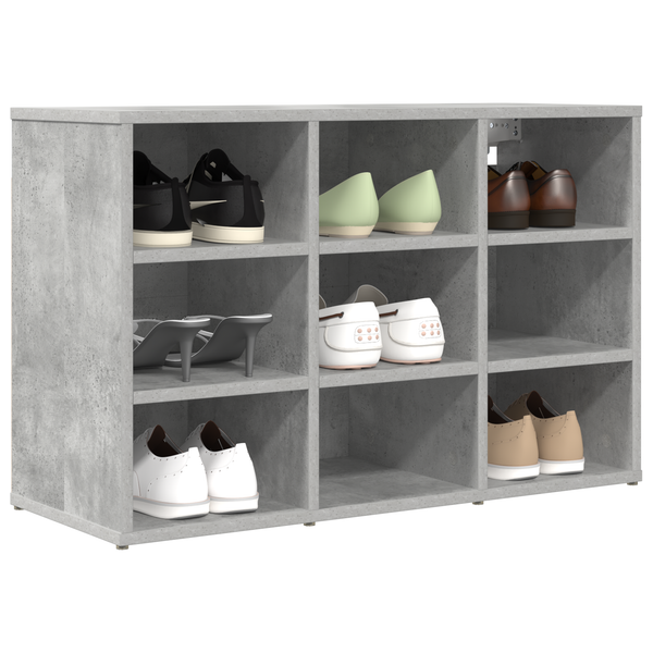 Betongrauer Schuhschrank aus Holz
