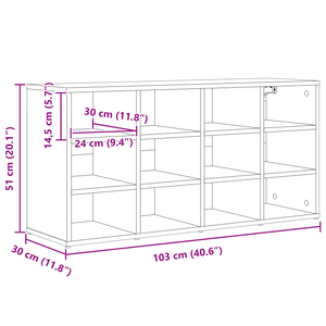 Schuhschrank Sonoma Eiche, 103 cm