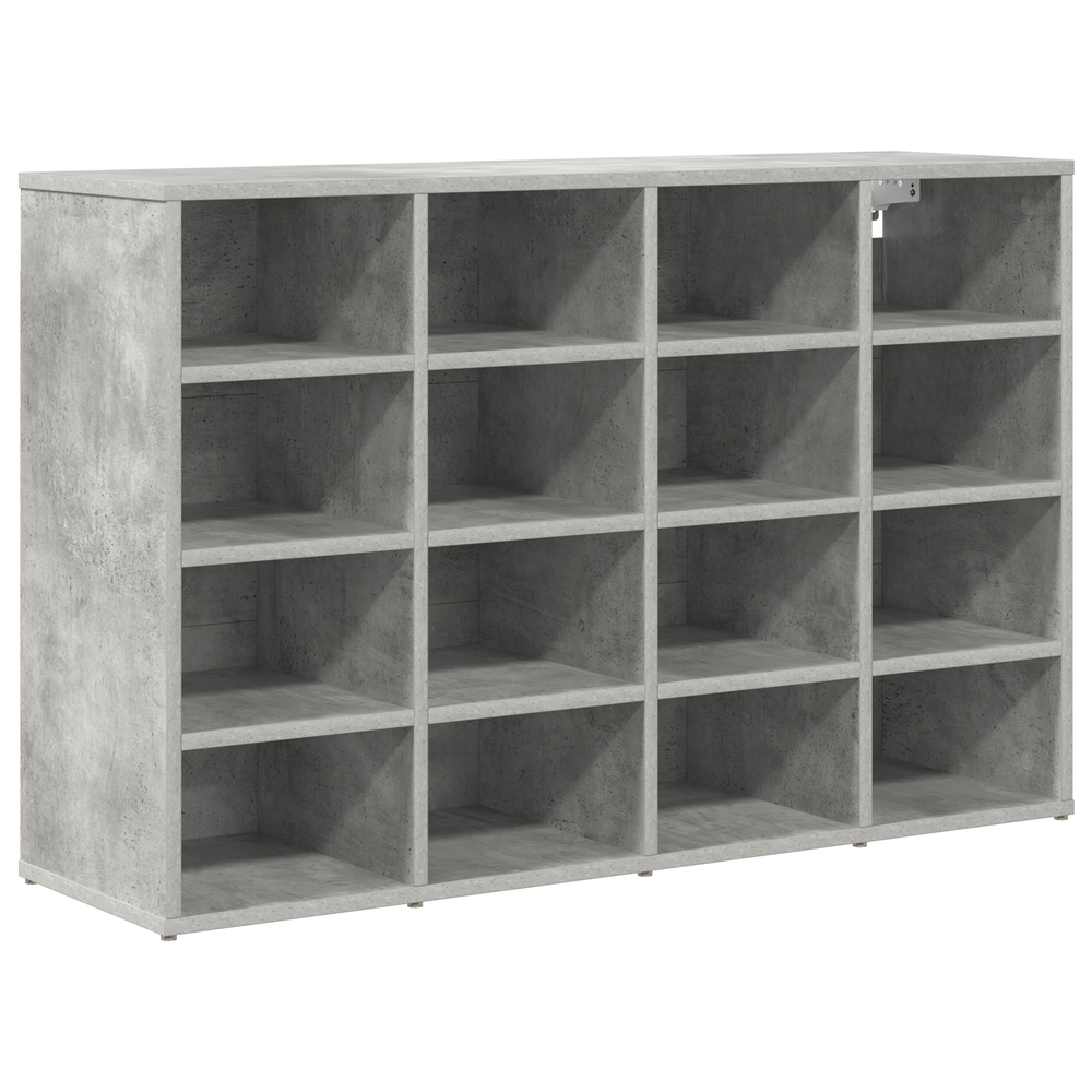 Schuhschrank Betongrau mit Regal 103 cm