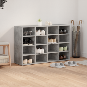 Schuhschrank Betongrau mit Regal 103 cm
