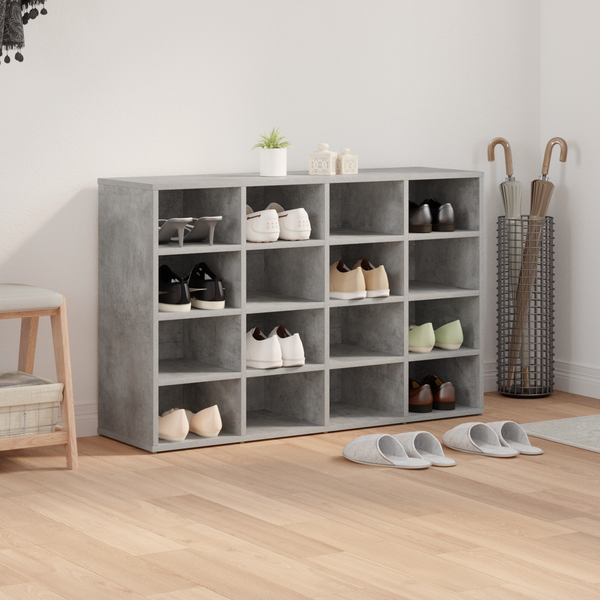 Schuhschrank Betongrau mit Regal 103 cm